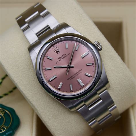 rolex oyster perpetual pink dial.